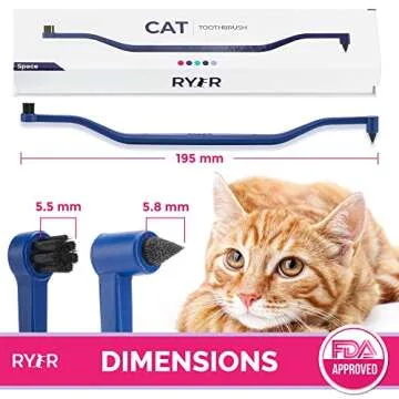 RYERCAT Cat Toothbrush - Gentle Dental Care for Pets