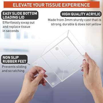 Stylish Acrylic Tissue Box Holder for Home & Office