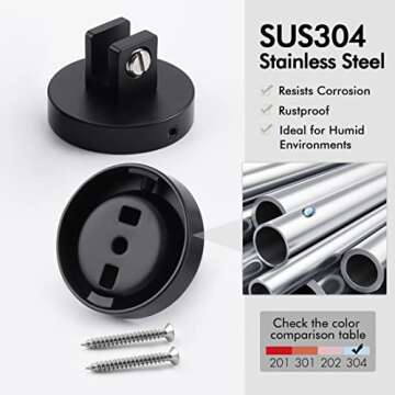 KES Glass Bathroom Shelf, 13.8 Inches Shelf for Bathroom with Tempered Glass Floating Shelves Bathroom Wall Mount SUS 304 Stainless Steel Matte Black, A2024S35-BK