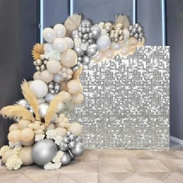 Silver Shimmer Wall Backdrop for Party Decorations
