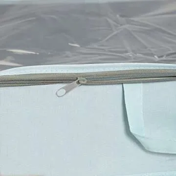 Amazon Basics Fabric Underbed Storage Bag Organizer with Handles - Jade Green, Pack of 2