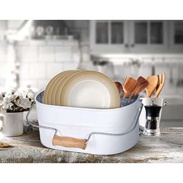 Alpha Living Rustic Metal Utensil Caddy – 4-Compartment Organizer