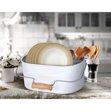 Alpha Living Rustic Metal Utensil Caddy – 4-Compartment Organizer