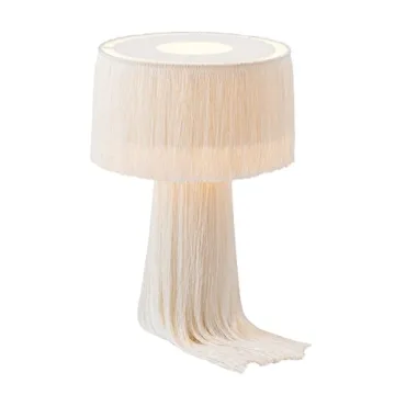 Elegant TOV Furniture Atolla Cream Tassel Table Lamp