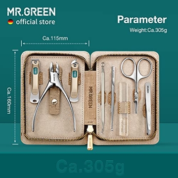MR.GREEN 8 in 1 Professional Manicure Set with PU Case