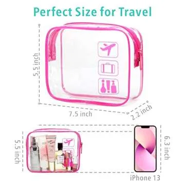 F-color TSA Approved Toiletry Bag Set - 5 Clear Travel Bags