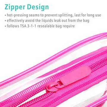 F-color TSA Approved Toiletry Bag Set - 5 Clear Travel Bags