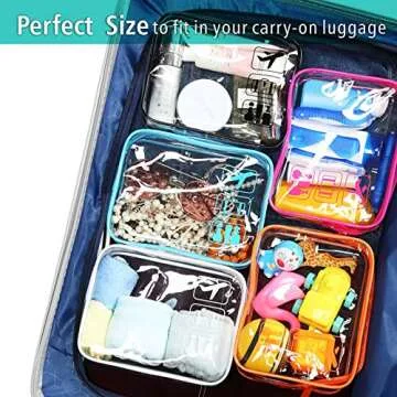 F-color TSA Approved Toiletry Bag Set - 5 Clear Travel Bags