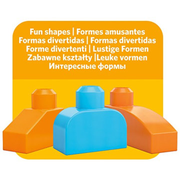 MEGA BLOKS First Builders Toddler Blocks Toys Set, Deluxe Building Bag with 150 Pieces and Storage, Blue, Ages 1+ Years