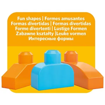 MEGA BLOKS First Builders Toddler Blocks Toys Set, Deluxe Building Bag with 150 Pieces and Storage, Blue, Ages 1+ Years