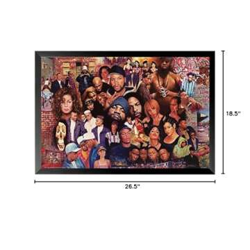 buyartforless Framed Legends of Rap and Hip Hop 80's and 90's 24x16 Art Print Poster, Black