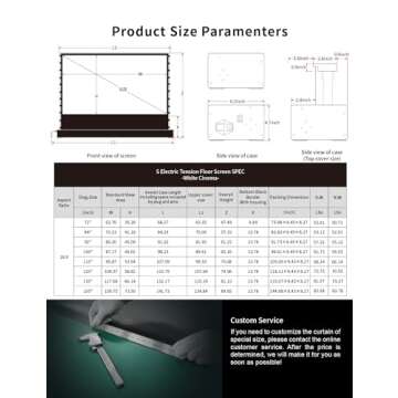 VIVIDSTORM 100-Inch Motorized Projection Screen for Home & Office