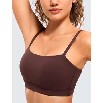 CRZ YOGA Women's Adjustable Butterluxe Sports Bra - Taupe