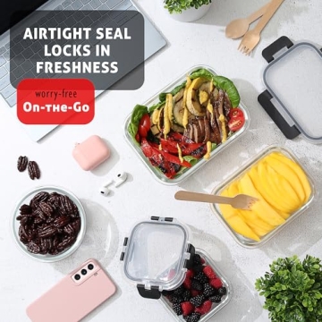 Airtight Glass Meal Prep Containers 12-Pack