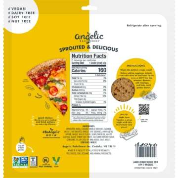 Angelic Bakehouse Flatzza Buddy Pack - 10 Ounce - Sprouted 7-Grain Flatbread Pizza Crust - Vegan, Kosher and Non-GMO (5 Crusts)