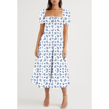 Elegant Puff Sleeve Floral Maxi Dress for Every Occasion