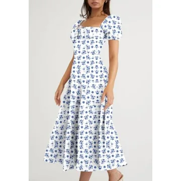 Elegant Puff Sleeve Floral Maxi Dress for Every Occasion