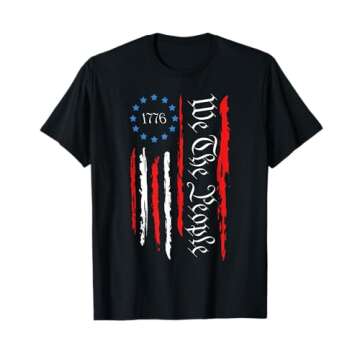 4th of July men women Constitution Patriotic USA Flag T-Shirt