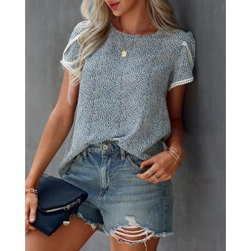 PRETTYGARDEN Women's Floral Lace Summer Tunic Tops