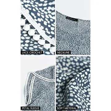 PRETTYGARDEN Women's Floral Lace Summer Tunic Tops