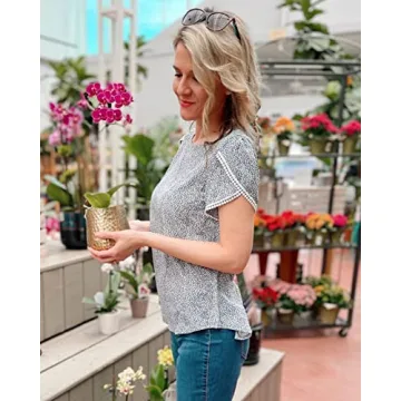 PRETTYGARDEN Women's Floral Lace Summer Tunic Tops