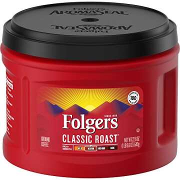 Folgers Classic Roast Medium Roast Ground Coffee – Pack of 3 22.6 Ounces
