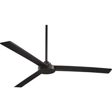 Minka-Aire F624-CL Roto Xl 62" Outdoor Ceiling Fan with Wall Control, Coal with additional DR503-CL Downrod