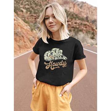 Howdy Shirt Women Western Shirts Rodeo Cowgirl T Shirt Summer Vintage Graphic Tees