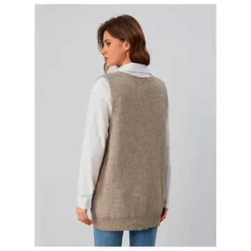 Stylish OYOANGLE Deep V Neck Sweater Vest for Women