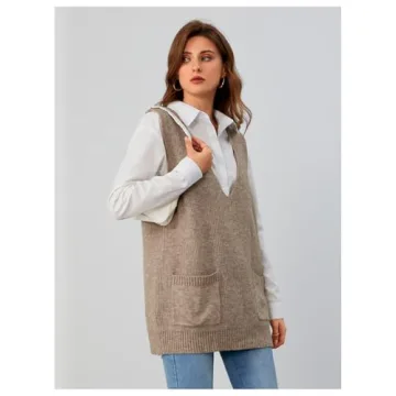 Stylish OYOANGLE Deep V Neck Sweater Vest for Women