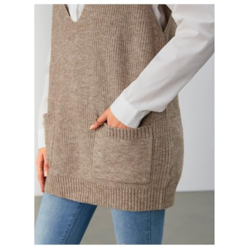 Stylish OYOANGLE Deep V Neck Sweater Vest for Women