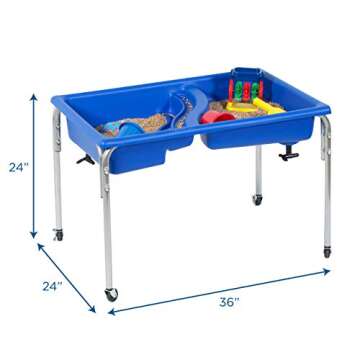 Children's Factory Neptune Sensory Table Basin-Blue-24 H, Double Basin-24 H, Blue
