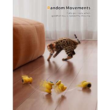 FEELNEEDY Interactive Cat Toys, Goldfish Automatic Cat Toy Interactive with LED Light for Indoor All...