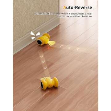 FEELNEEDY Interactive Cat Toys, Goldfish Automatic Cat Toy Interactive with LED Light for Indoor All Breed Cat, Self Moving Electric Cat Toy USB-C Rechargeable (Yellow)