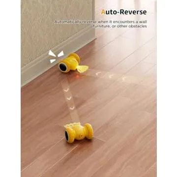 FEELNEEDY Interactive Cat Toys, Goldfish Automatic Cat Toy Interactive with LED Light for Indoor All Breed Cat, Self Moving Electric Cat Toy USB-C Rechargeable (Yellow)