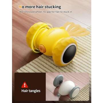 FEELNEEDY Interactive Cat Toys, Goldfish Automatic Cat Toy Interactive with LED Light for Indoor All Breed Cat, Self Moving Electric Cat Toy USB-C Rechargeable (Yellow)