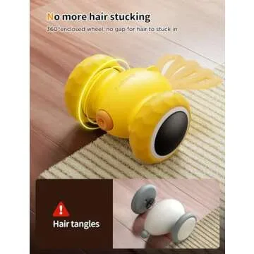 FEELNEEDY Interactive Cat Toys, Goldfish Automatic Cat Toy Interactive with LED Light for Indoor All Breed Cat, Self Moving Electric Cat Toy USB-C Rechargeable (Yellow)