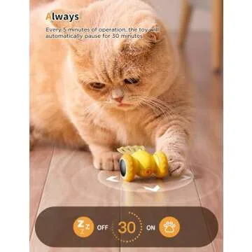 FEELNEEDY Interactive Cat Toys, Goldfish Automatic Cat Toy Interactive with LED Light for Indoor All Breed Cat, Self Moving Electric Cat Toy USB-C Rechargeable (Yellow)