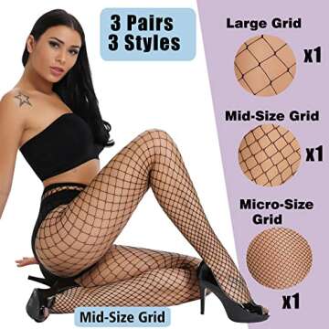 akiido Fishnet Stockings, High Waist Tights for Women, Sparkle Rhinestone Fishnets Party Rhinestone ...