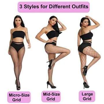 akiido Fishnet Stockings, High Waist Tights for Women, Sparkle Rhinestone Fishnets Party Rhinestone Mesh Stockings Pantyhose