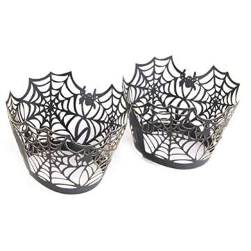Halloween Cupcake Wrappers 36 Pcs Spider Web Design