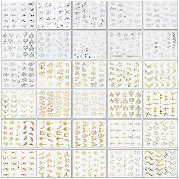 Nail Stickers 60 Sheets, EAONE Butterfly Nail Stickers Water Transfer Self-Adhesive Flower Nail Tattoos Decals Gifts for Women Girls Gel Polish with Nail Gems Tweezers and Scissors Decoration Kits