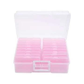 Naivees 4" x 6" Photo Storage Case with Handle, 16 Inner Photo Organizer Keeper, Extra Large Storage...