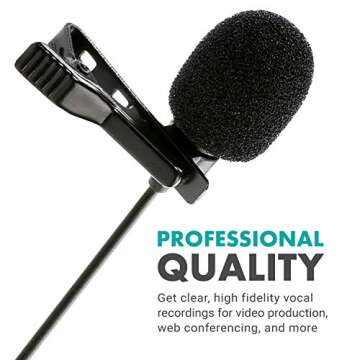 Movo M1 USB Lavalier Lapel Clip-on Omnidirectional Computer Microphone for Laptop, PC and Mac, Perfect Podcasting, Gaming, Streaming and Desktop Mic (20-Foot Cord)