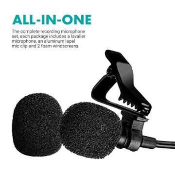 Movo M1 USB Lavalier Lapel Clip-on Omnidirectional Computer Microphone for Laptop, PC and Mac, Perfect Podcasting, Gaming, Streaming and Desktop Mic (20-Foot Cord)