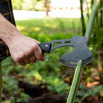 WORKPRO Axe and Fixed Blade Knife Combo Set, Full Tang, Wood Handle, for Outdoor Camping Survival Hunting, Sheath Included