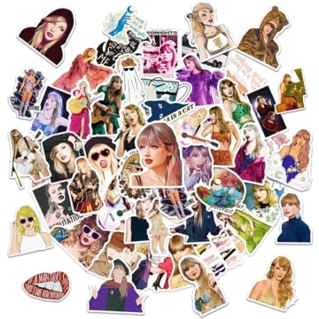 JXJMYU 100pcs Tayloris Music Sticker for Adult, Female Pop Singer Ablum Stickers for Teen Girl, Wate...