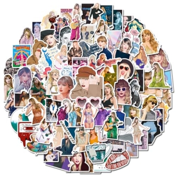 JXJMYU 100pcs Tayloris Music Sticker for Adult, Female Pop Singer Ablum Stickers for Teen Girl, Waterproof Vinyl Sticker for Water Bottle Laptop Phone Party Favors