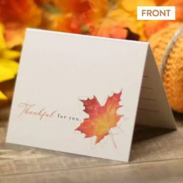 Koko Paper Co Thanksgiving Place Cards - 50 Count Stylish Gratitude Cards
