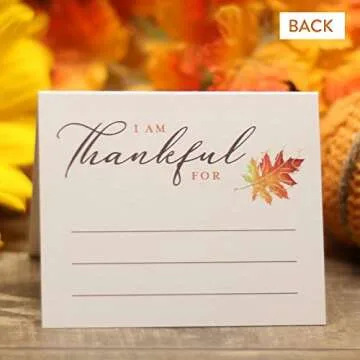 Koko Paper Co Thanksgiving Place Cards - 50 Count Stylish Gratitude Cards